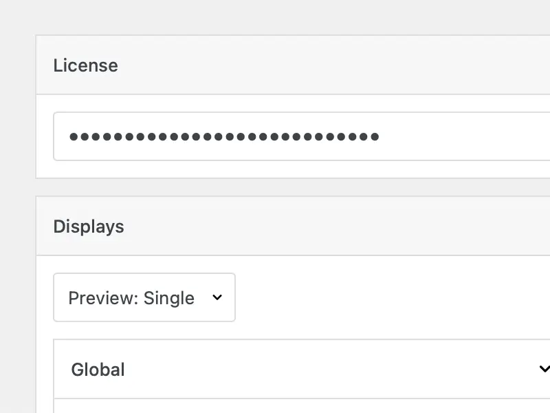 Settings page